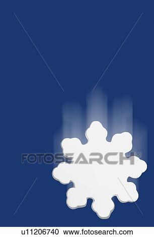 Stylized snowflake falling with blue background View Large Photo Image Stock Image - Stylized snowflake falling with blue background. Fotosearch