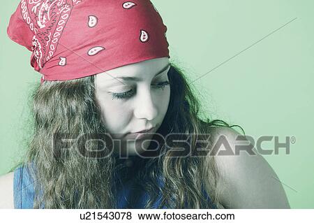 Stock Photo - Teenager with bandanna. Fotosearch