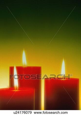 Three lit candles View Large Photo Image Stock Photo - Three lit candles. Fotosearch