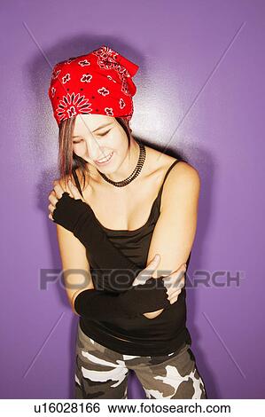 Trendy teenage girl View Large Photo Image Stock Photograph - Trendy teenage girl. Fotosearch