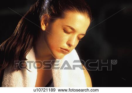 Stock Photo - Woman after workout. Fotosearch