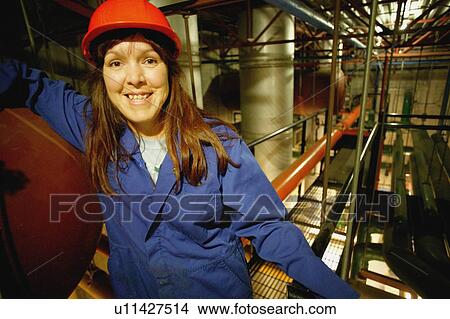 Picture - Woman in industry. Fotosearch