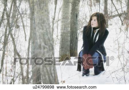 Woman in the forest View Large Photo Image Stock Photo - Woman in the forest. Fotosearch