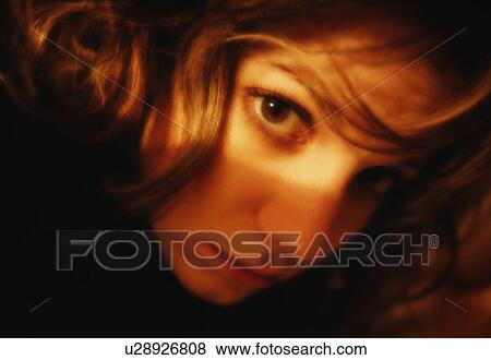Stock Photo - Woman looking serious. Fotosearch