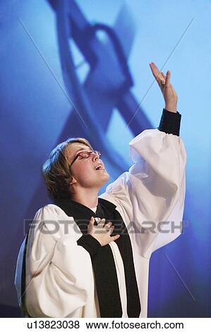 Woman sings View Large Photo Image Stock Photo - Woman sings. Fotosearch