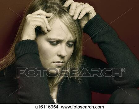 Woman with stress View Large Photo Image Picture - Woman with stress. Fotosearch