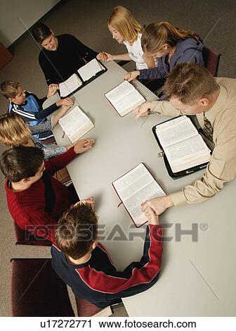 Young people's Bible study and prayer View Large Photo Image Stock Image - Young people's Bible study and prayer. Fotosearch