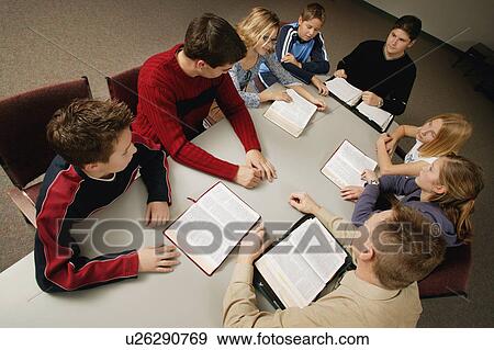 Young people's Bible study View Large Photo Image Stock Photo - Young people's Bible study. Fotosearch