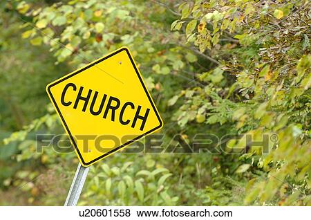 Church sign on side of road View Large Photo Image Stock Photo - Church sign on side of road. Fotosearch