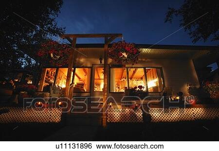 Exterior cabin at night View Large Photo Image Stock Photograph - Exterior cabin at night. Fotosearch