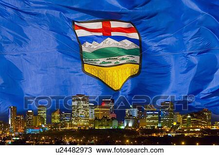 Flag of Alberta over Edmonton View Large Photo Image Stock Image - Flag of Alberta over Edmonton. Fotosearch