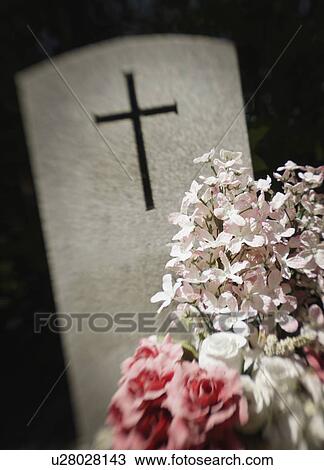 Headstone and flowers View Large Photo Image Stock Image - Headstone and flowers. Fotosearch