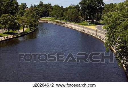 Pretty parkland and canal View Large Photo Image Stock Image - Pretty parkland and canal. Fotosearch