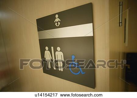 Sign on a washroom door View Large Photo Image Stock Photo - Sign on a washroom door. Fotosearch