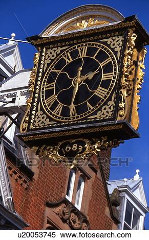 Stock Photography - The Guildhall Projecting Clock. Fotosearch