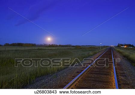 Train Tracks at Sunset in the prairies View Large Photo Image Stock Image - Train Tracks at Sunset in the prairies. Fotosearch