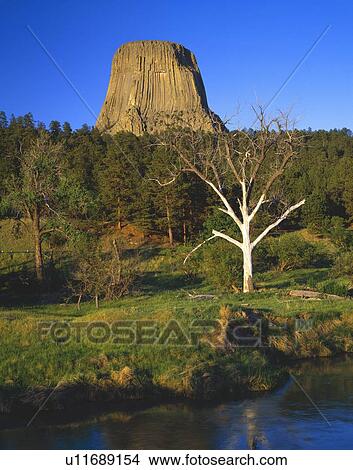 Ancient volcanic core, Devils Tower National Monument View Large Photo Image Picture - Ancient volcanic core, Devils Tower National Monument. Fotosearch