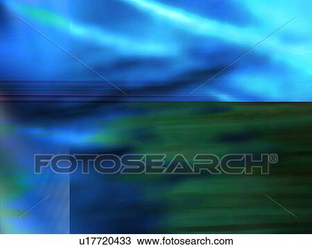 Stock Image - Blue and Green computer generated graphic. Fotosearch