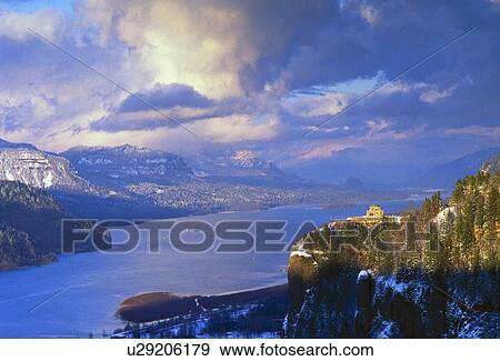 Columbia River Gorge View Large Photo Image Stock Photo - Columbia River Gorge. Fotosearch
