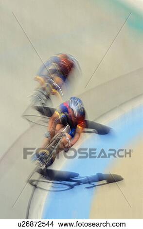 Picture - Cyclists on a race track. Fotosearch