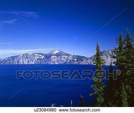 Deep blue water of Crater Lake, Crater Lake National Park View Large Photo Image Stock Image - Deep blue water of Crater Lake, Crater Lake National Park. Fotosearch