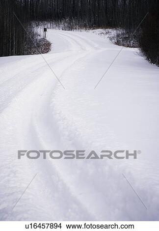 Snowy path View Large Photo Image Picture - Snowy path. Fotosearch