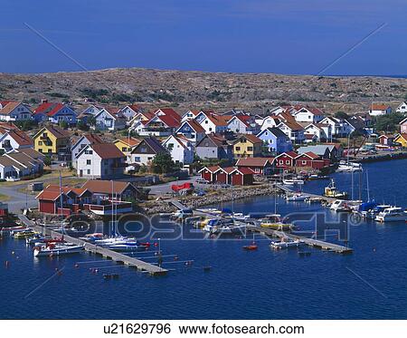 Swedish coastal village View Large Photo Image Stock Photograph - Swedish coastal village. Fotosearch