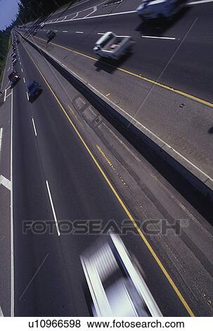 Stock Photo - Traffic on a busy road. Fotosearch