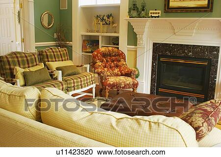 Stock Image - A cozy living room. Fotosearch
