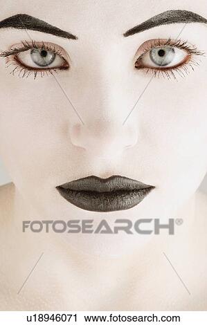 A womans face in black and white View Large Photo Image Stock Image - A womans face in black and white. Fotosearch