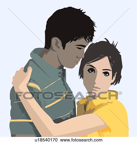 Stock Image - A young couple. Fotosearch