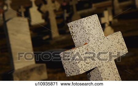 Cross in a graveyard View Large Photo Image Stock Image - Cross in a graveyard. Fotosearch