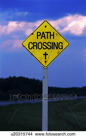 Picture - Path Crossing sign. Fotosearch
