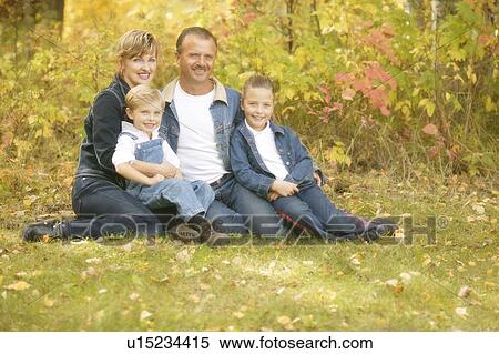 Stock Photography - Portrait of a family. Fotosearch