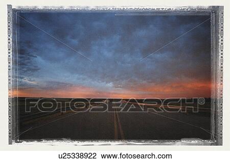 Stock Image - Straight highway. Fotosearch