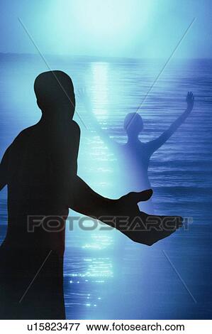 Walking into the water View Large Photo Image Stock Photo - Walking into the water. Fotosearch