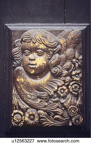 Angel door plaque View Large Photo Image Stock Photo - Angel door plaque. Fotosearch