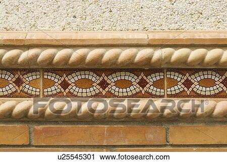 Decorative border tile on outside wall View Large Photo Image Stock Image - Decorative border tile on outside wall. Fotosearch