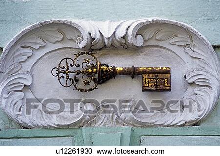 Stock Image - House at the Golden key, Prague, Czech Republic. Fotosearch