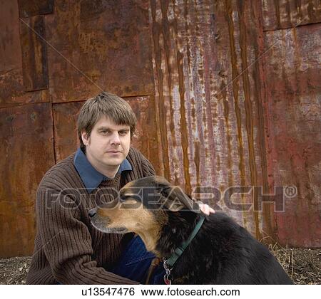 Man and dog View Large Photo Image Stock Photograph - Man and dog. Fotosearch