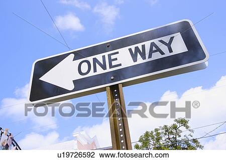 One way street sign View Large Photo Image Stock Image - One way street sign. Fotosearch