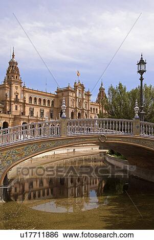 Plaza de España, Seville, Spain View Large Photo Image Stock Photograph - Plaza de España, Seville, Spain. Fotosearch