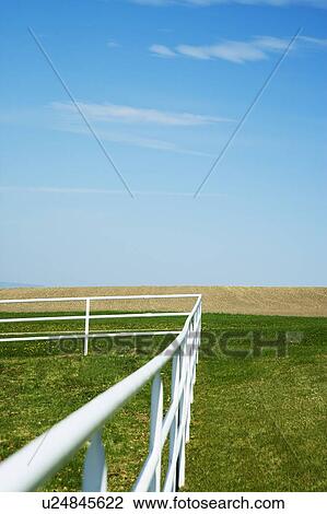 Stock Image - Corner of a fence. Fotosearch