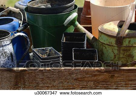 Stock Photo - Gardening containers. Fotosearch