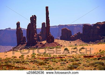 Stock Photograph - Mesa and Pillars. Fotosearch