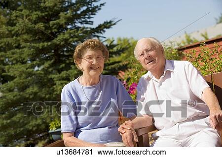 Stock Image - Portrait of a senior couple. Fotosearch