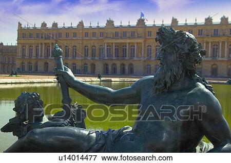 Stock Photo - Statues and fountain near Chateau Versailles, France. Fotosearch