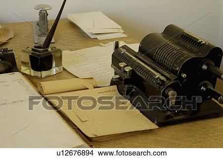 Antique office supplies View Large Photo Image Picture - Antique office supplies. Fotosearch