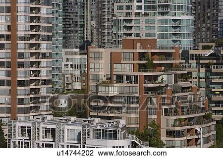 Stock Image - Close up of city buildings. Fotosearch