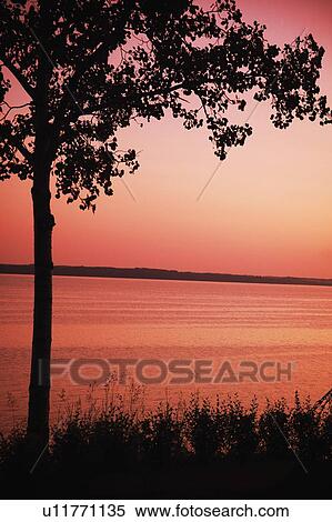 Stock Photography - Sunset over lake. Fotosearch